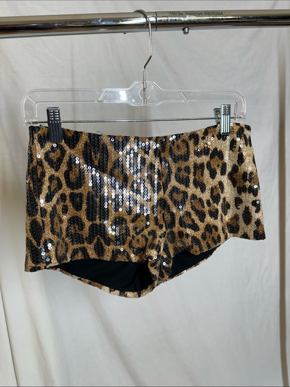 Edikted Leopard Sequin Dance Shorts - Gold and Black